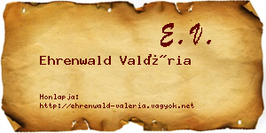 Ehrenwald Valéria névjegykártya